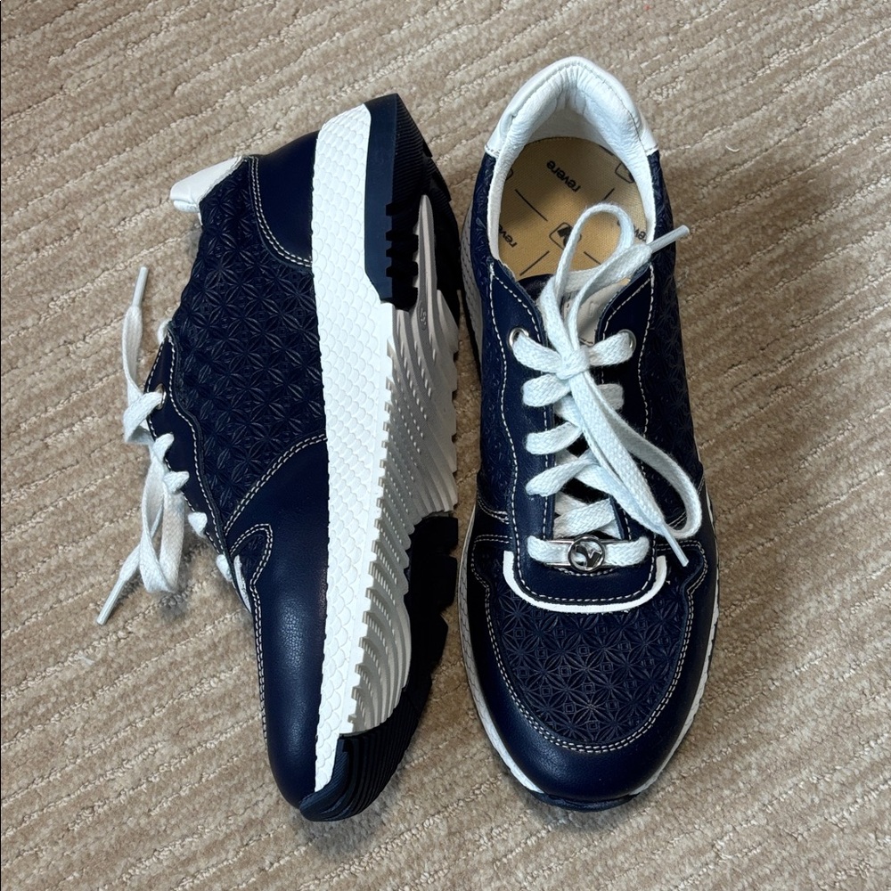 Revere Navy and White Sneakers